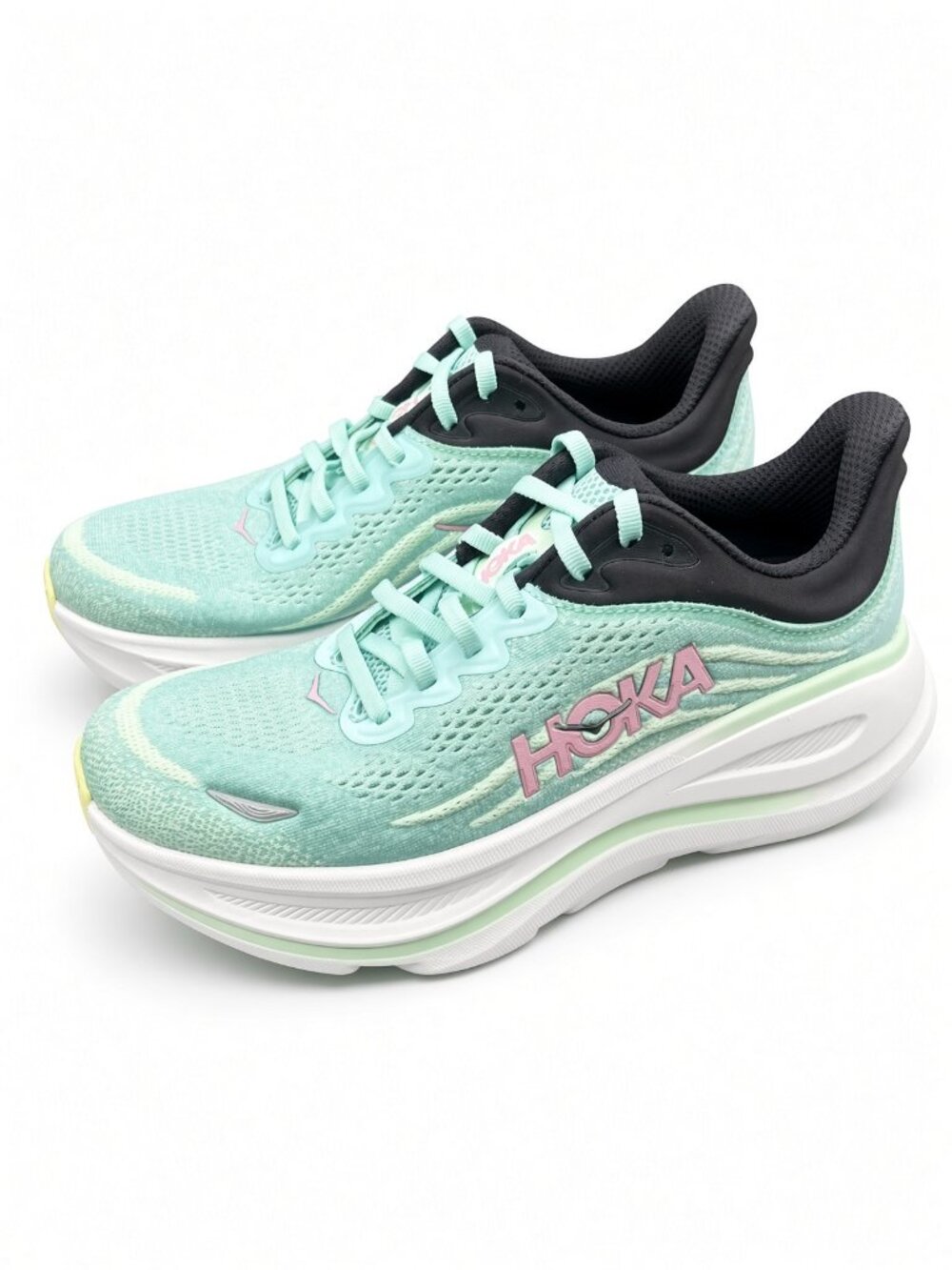 NEW HOKA One One Bondi 9 Women's Running Shoe in Size 7 Blue Spark/Mint